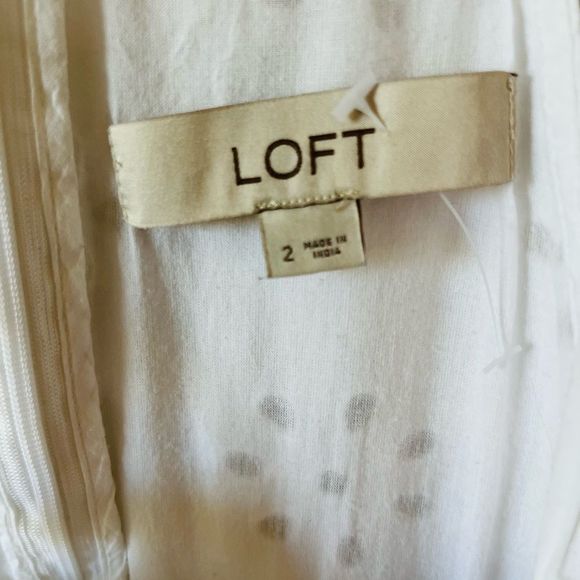 Loft dresses | Loft NWOT eyelet racerback fit flare dress lined white size 2 - Picture 7 of 9